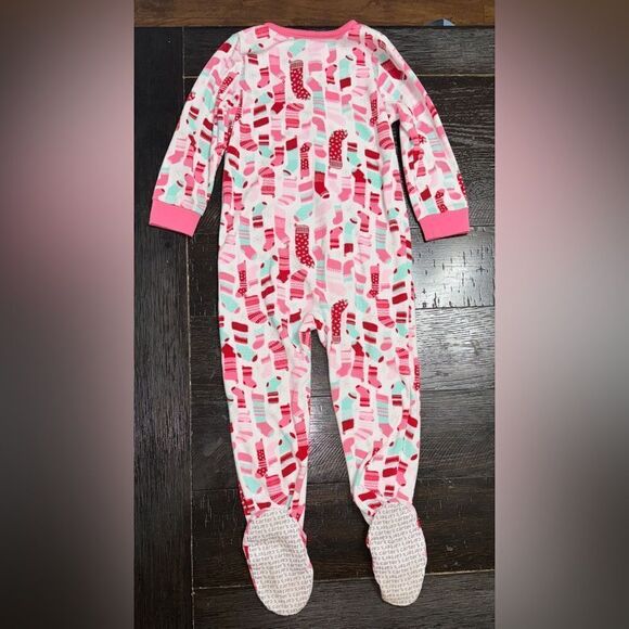 Size 4 carters fleece footed pajamas Christmas - Picture 4 of 4